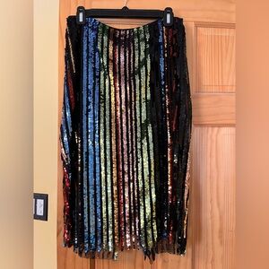 Black and Multicolor Sequin Skirt